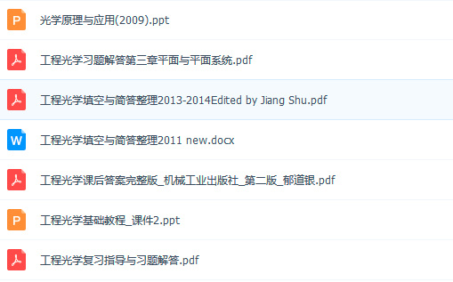 工程光学 学习资料免费下载