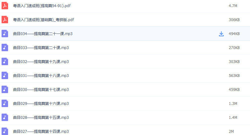 粤语入门速成MP3