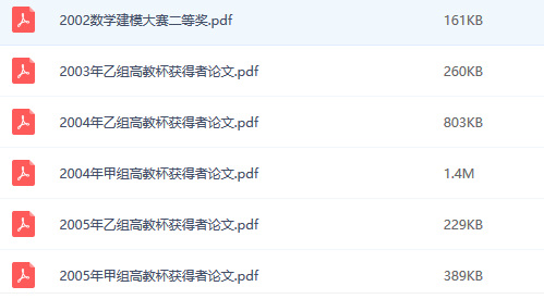 数学建模十余年试题及经典论文选集