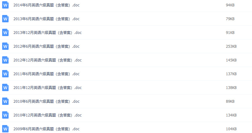 2000年-2014年）六级真题